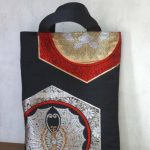 蝶紋／牡丹紋風・レトロ振袖袋帯のトートバッグ