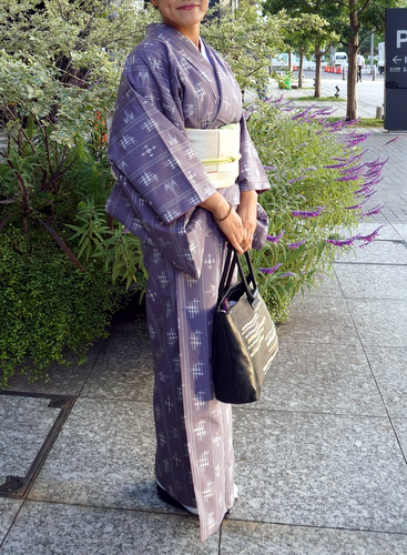 淡い紫色に琉球絣柄 紬の着物 | キモノ－着るなら.com
