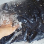 絹紅梅の着物の手洗い