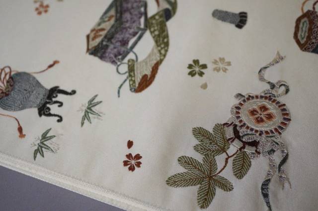 SoldOut【袋帯】日本刺繍風・古典柄・お太鼓柄・宮中お道具と四季折々 