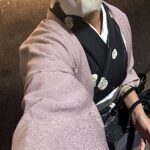 着物でおでかけ。飛び柄小紋